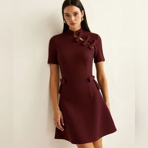 Commense Burgundy Mini Dress